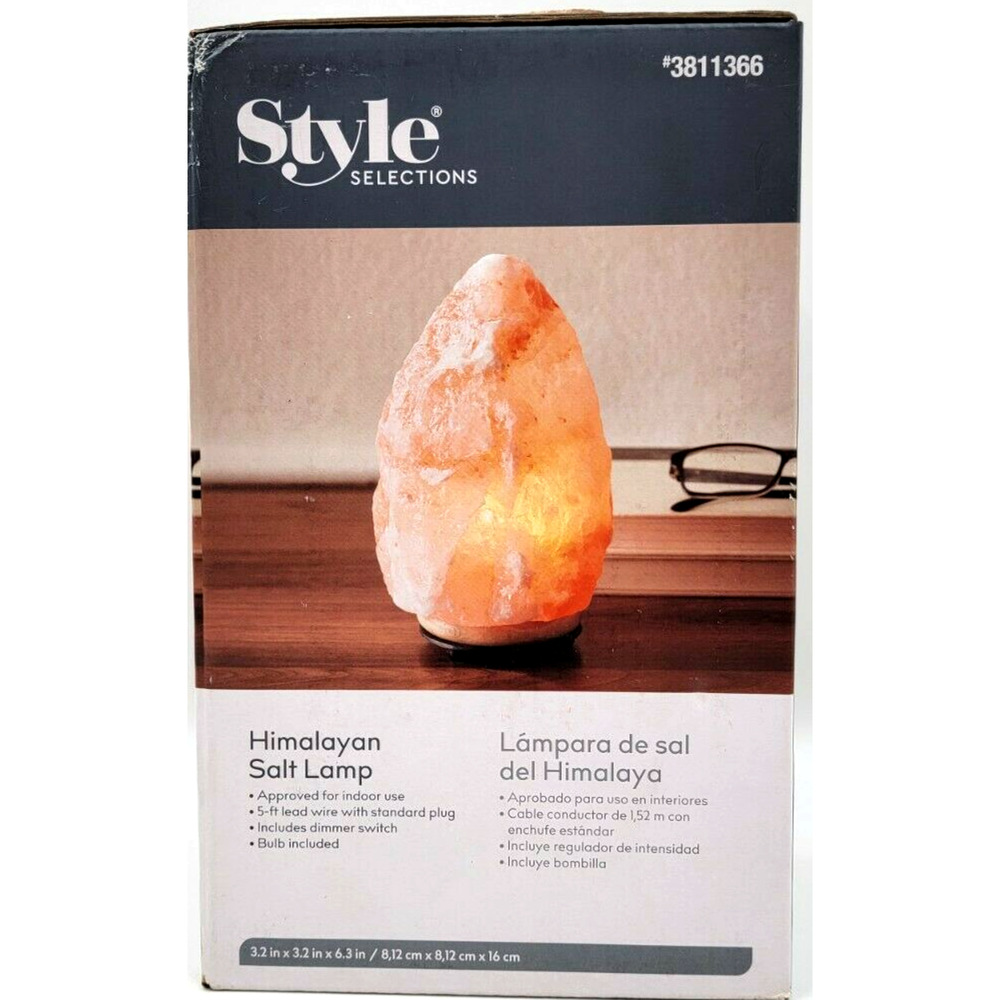 Natural Himalayan Pink Salt Lamp, Dimmer Switch, Warm Night Light, 5 Foot Cord